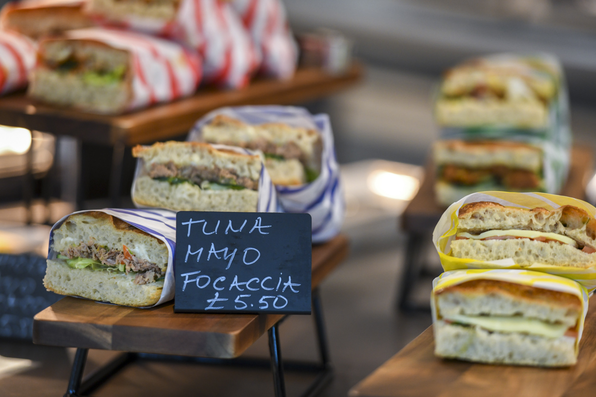 Fresh sandwiches on display at Minnie’s café