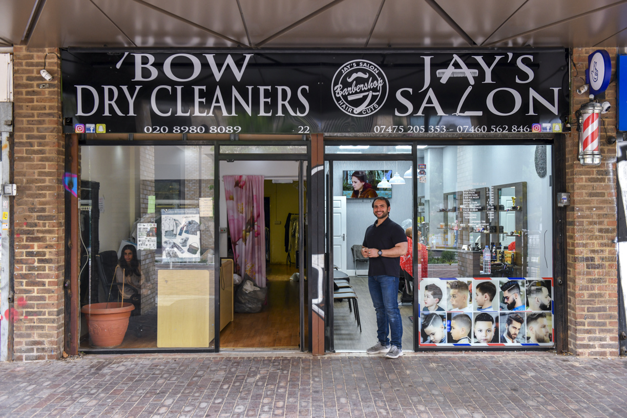 Bow Dry Cleaners shopfront at 22 Stroudley Walk